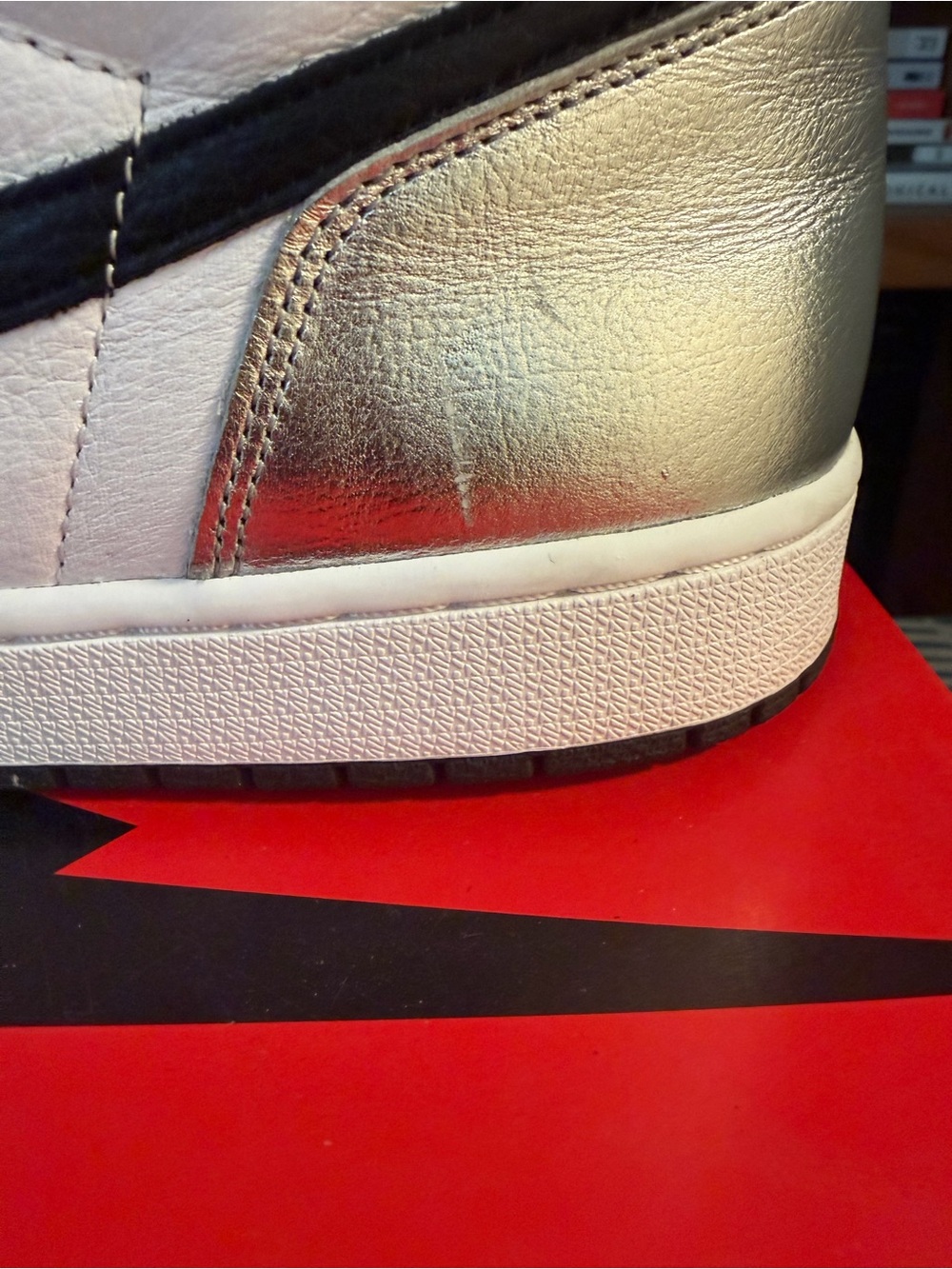 Jordan Men's High Top Sneakers - Black and Silver - Picture 9 of 13
